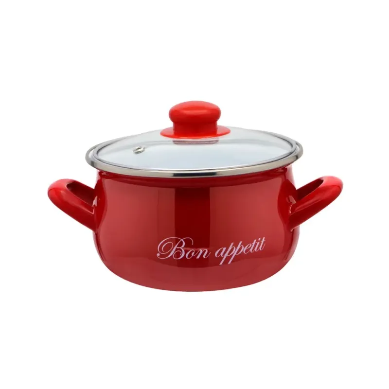 Каструля Interos емаль Бон Апетит 3,1л червона (ІТ-2234С-18)