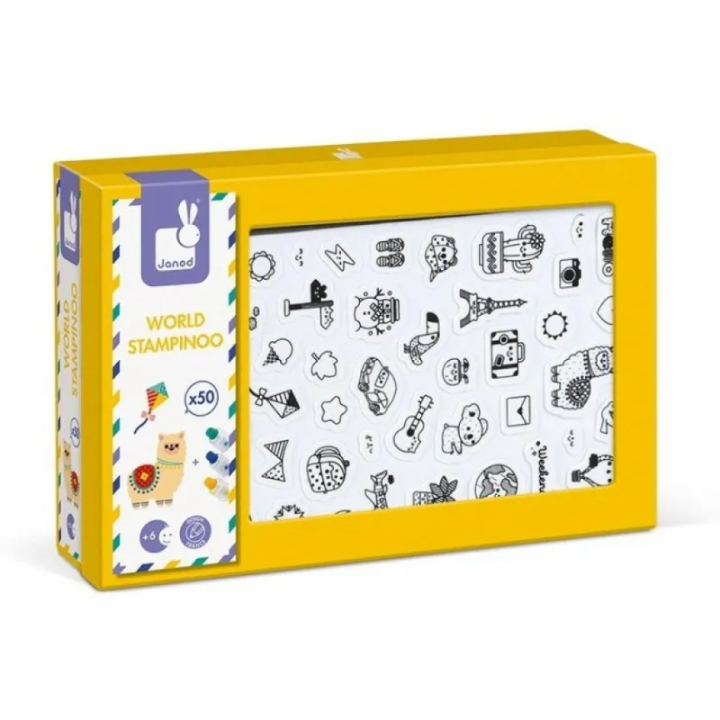 Набор для творчества Janod Штампы Мир 50 шт. (J07800)
