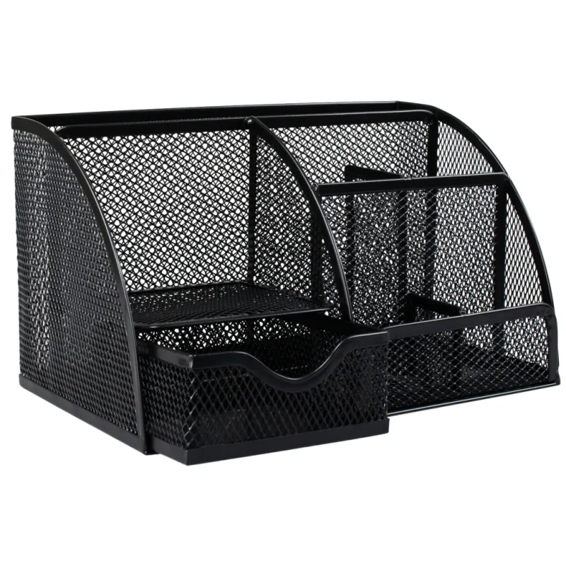 Настольный набор H-Tone металлический, 22 х 14 х 13 см, черный (JJ41220)