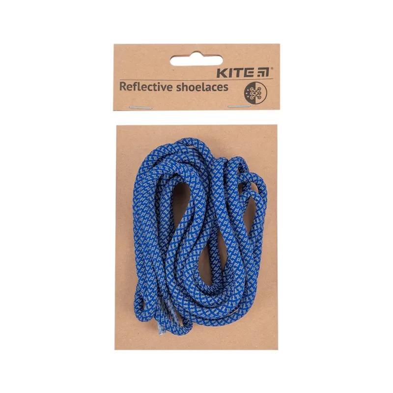 Шнурівки Kite 128 світловідбиваючі, сині (K23-128-3)