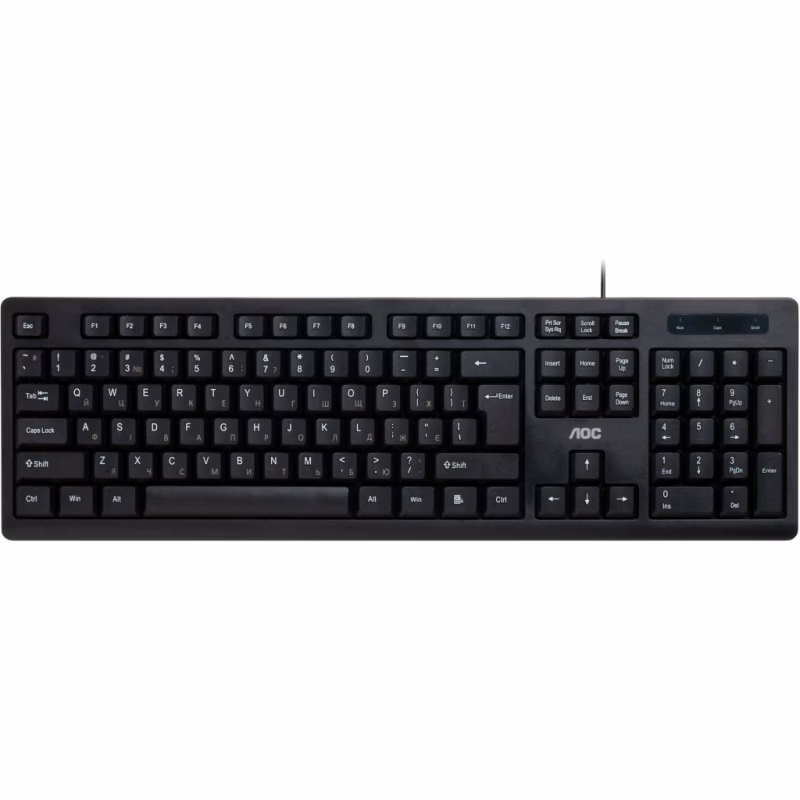 Клавіатура AOC KB100B USB UA Black (KB100B/97)