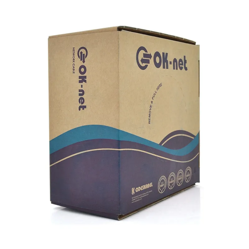 Кабель мережевий OK-Net FTP 100м cat.5e зовнішній (F/UTP-cat.5E) (КППЭ-ВП (100) 4*2*0,51 / 100)