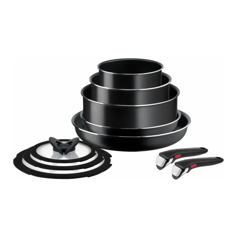 Набір посуду Tefal Ingenio Easy Cook & Clean 10 предметів чорний (L1539053)