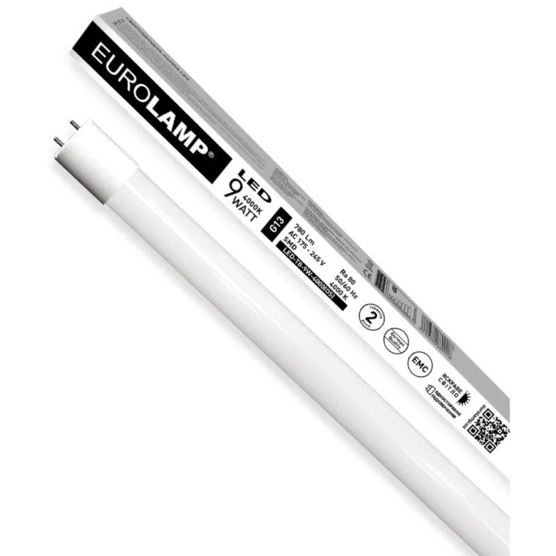 Лампочка Eurolamp T8 скло 9W 4000K (LED-T8-9W/4000(OS))