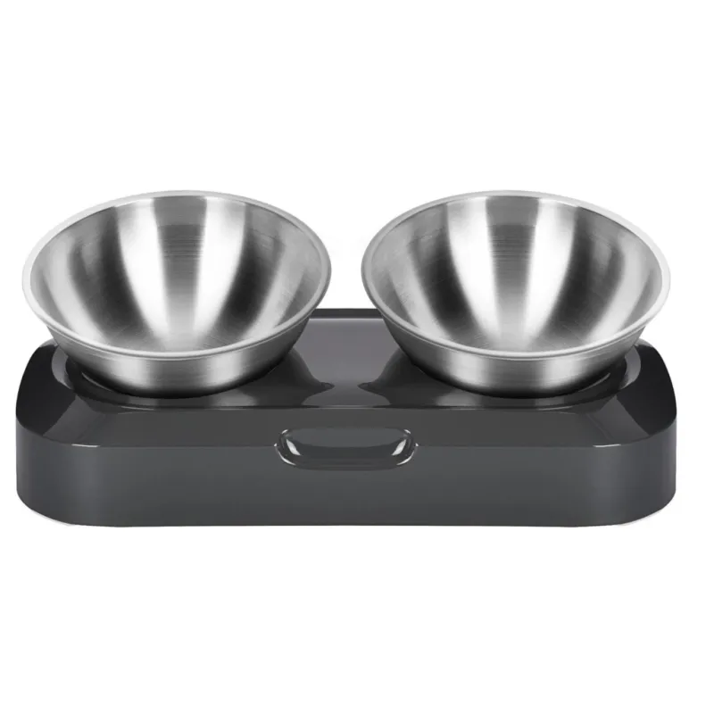 Посуд для котів Lapka Годівниця подвійна з металевими мисками (LPK-27)