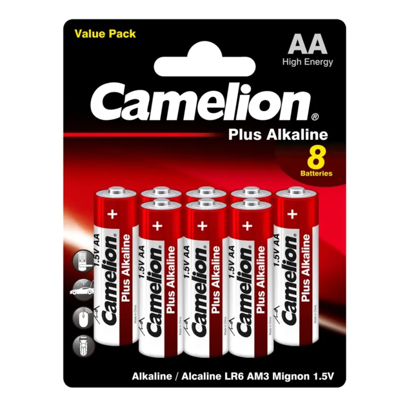 Батарейка Camelion AA LR6 Plus Alkaline * (5+3) (LR6-BP5+3)