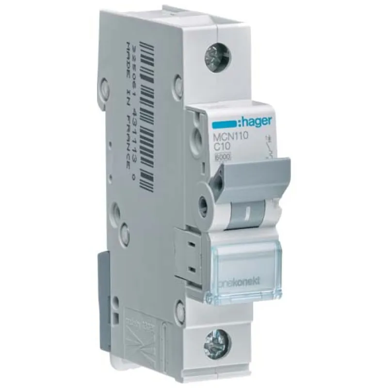 Автоматичний вимикач Hager 1-п. C 10A (6kA) 1M (A) (MCN110)
