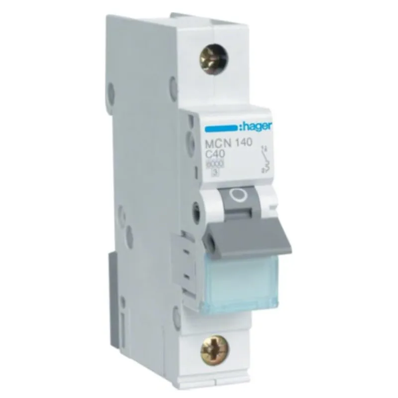Автоматичний вимикач Hager 1-п. C 40A (6kA) 1M (A) (MCN140)