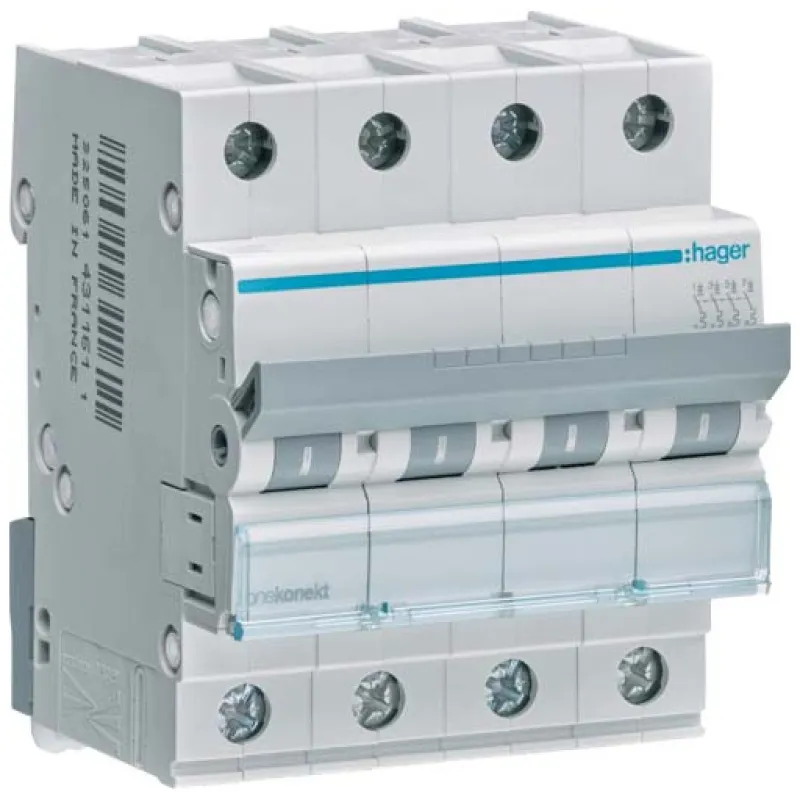 Автоматичний вимикач Hager 4-п. C 40A (6kA) 4M (A) (MCN440)