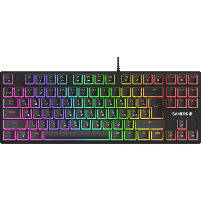 Клавіатура GamePro MK80R Red Switch RGB USB Black (MK80R)