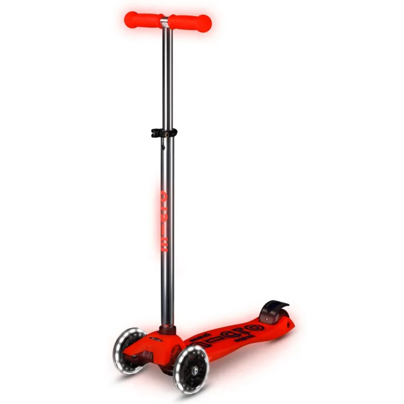 Самокат Micro Maxi Deluxe Glow LED Червона аура (MMD368)