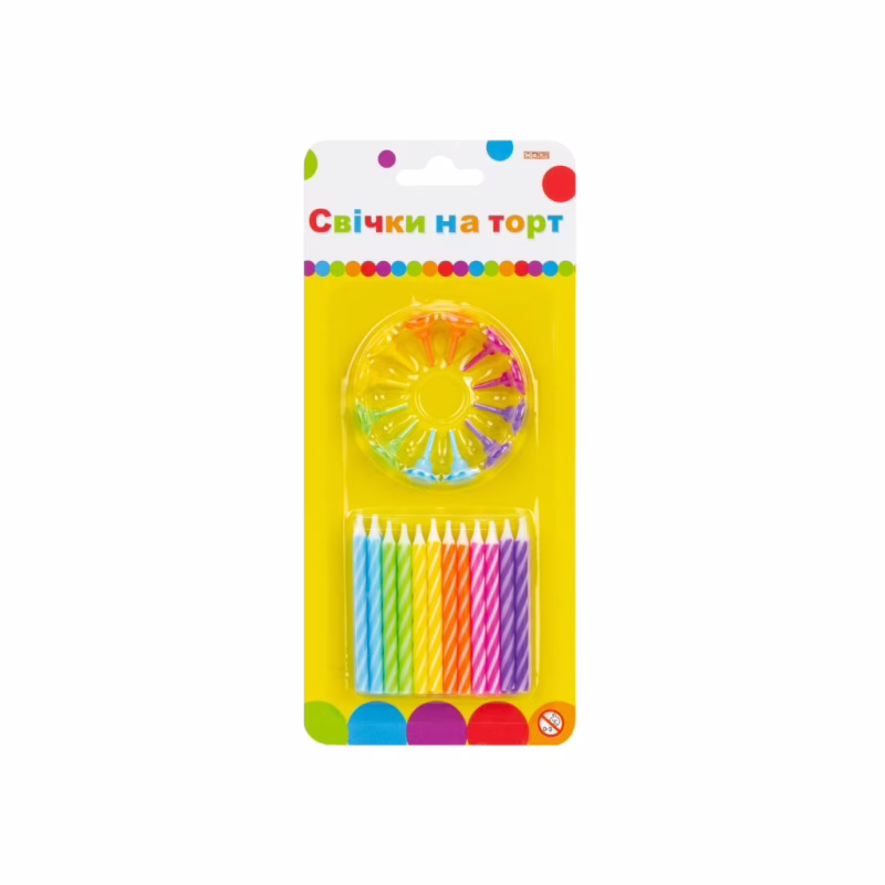 Свічка Maxi 24 шт на торт; 12 підставок для свічок (MX620100.C09)