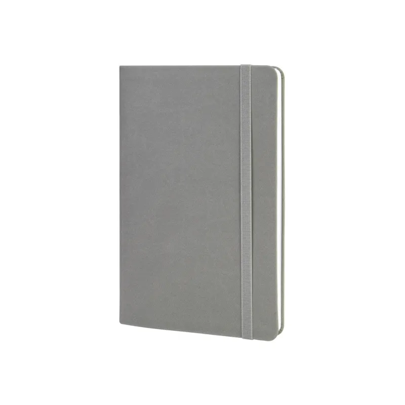 Книга записна Optima А5 VIVELLA, м’яка обкладинка, гумка, білий блок лінія, сірий (O27104-10)