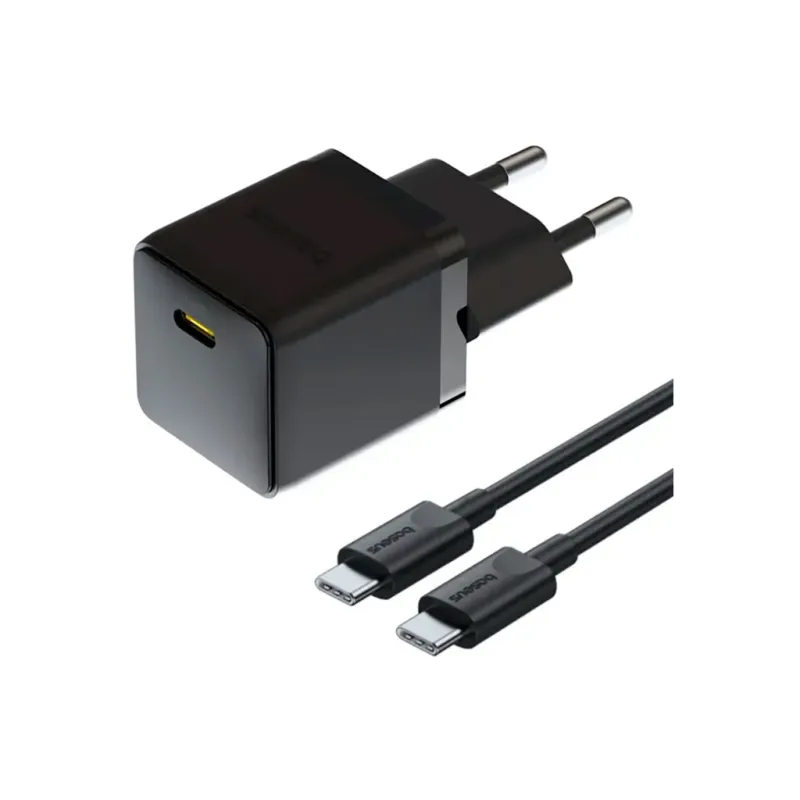 Зарядний пристрій Baseus Palm Fast Charger 1C 20W + Cable 1.0m Type-C 60W black (P10111602113-01)