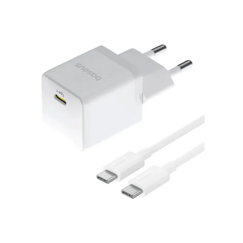 Зарядний пристрій Baseus Palm Fast Charger 1C 20W + Cable 1.0m Type-C 60W white (P10111602213-01)