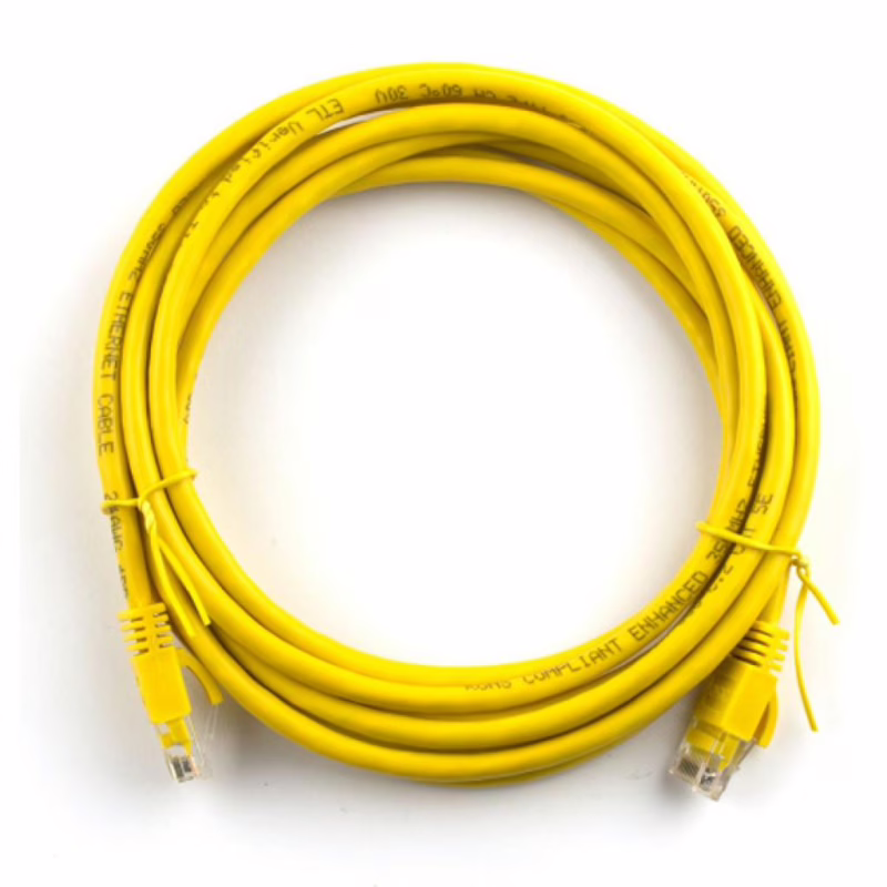 Патч-корд 1.5м, RJ-45, Cat.5e, CU, медь, желтый Ritar (PCR-CU/1.5Yw / 04284)