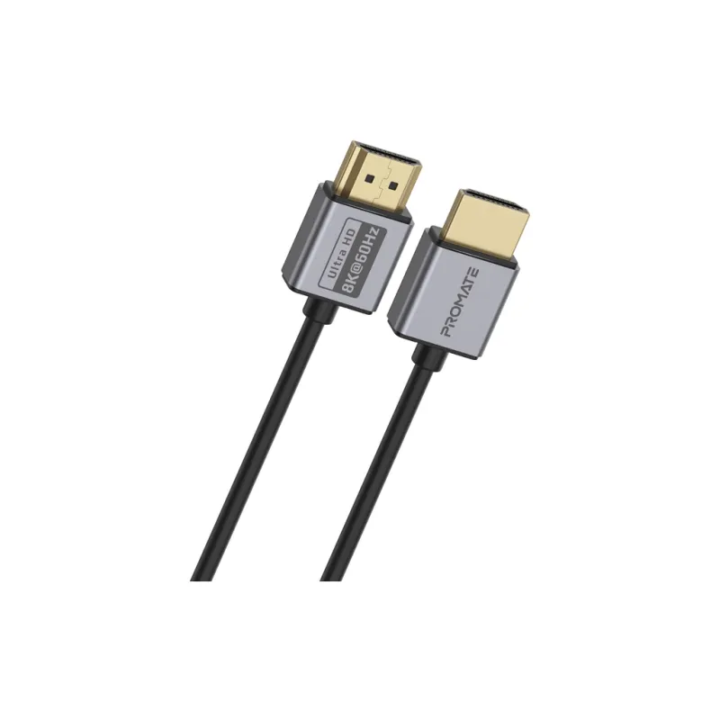 Кабель мультимедійний HDMI M to HDMI M 1.5m V2.1 grey Promate (primelink8k-150.grey)