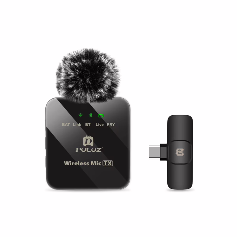 Мікрофон Puluz для телефону приймач Type-C Black (PU646B)