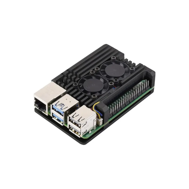 Корпус для Мікро ПК KUONGSHUN for Raspberry Pi 5 Alu 2 fans (RA787)