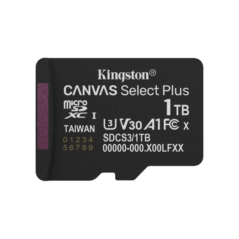 Карта пам'яті Kingston 1TB microSDXC class 10 UHS-I U3 V30 A1 Canvas Select Plus (SDCS3/1TBSP)