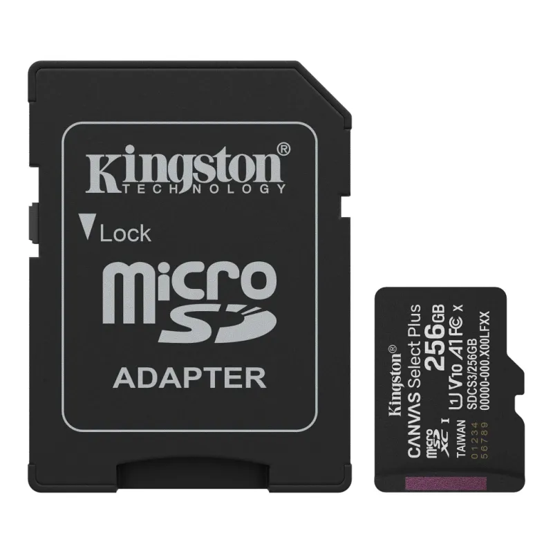 Карта пам'яті Kingston 256GB microSDXC class 10 UHS-I V10 A1 Canvas Select Plus (SDCS3/256GB)
