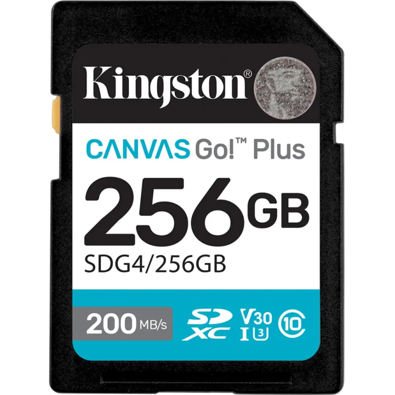 Карта пам'яті Kingston 256GB SDXC сlass 10 UHS-I U3 V30 Canvas Go Plus G4 (SDG4/256GB)