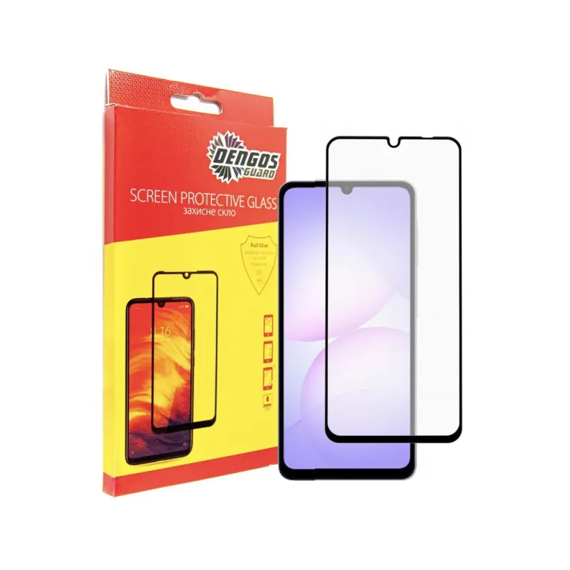 Скло захисне Dengos Full Glue Samsung Galaxy A07 Black (TGFG-406)
