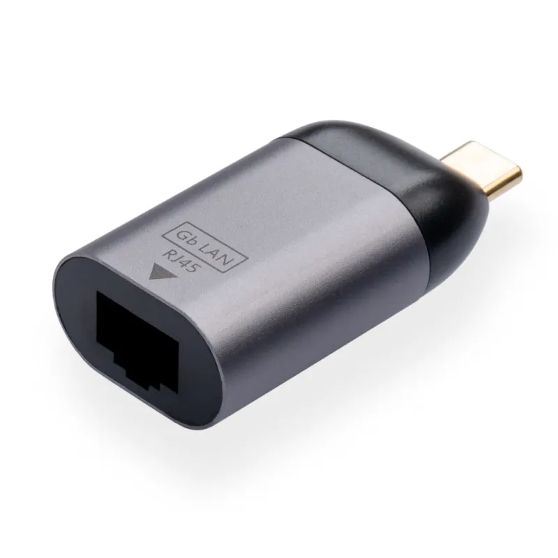 Перехідник USB-C to RJ45 Ethernet 1000Mbps compact Vinga (VCPATCLGBC)
