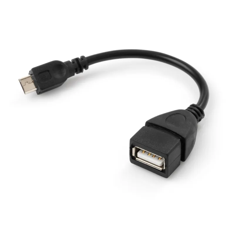 Перехідник OTG USB 2.0 AF to Micro 5P 0.15m Vinga (VCPDCOTGMBK)