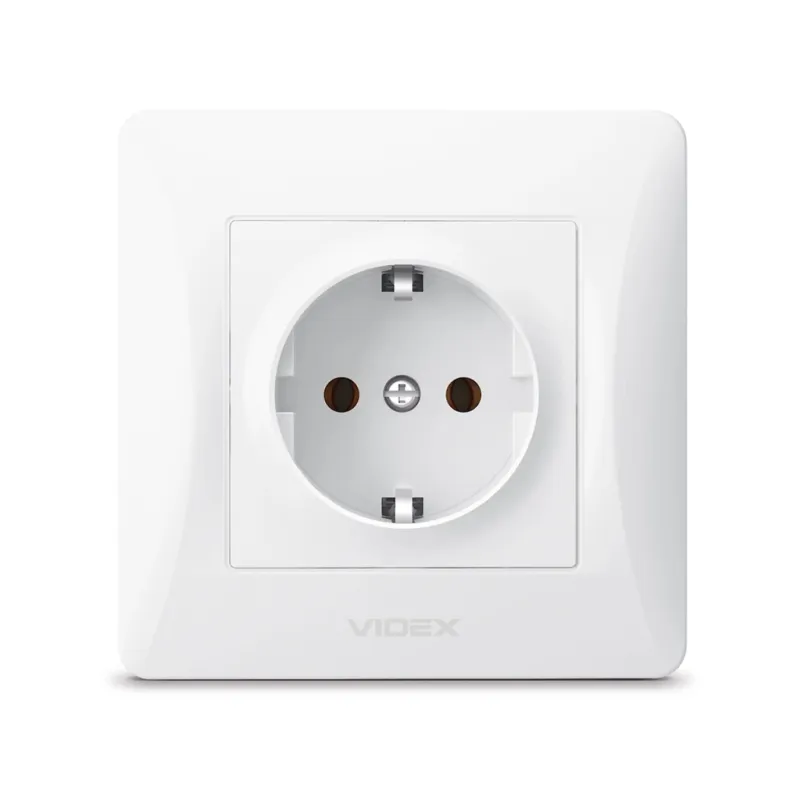 Розетка Videx BINERA 1ая с заземлением (VF-BNSK1G-W)