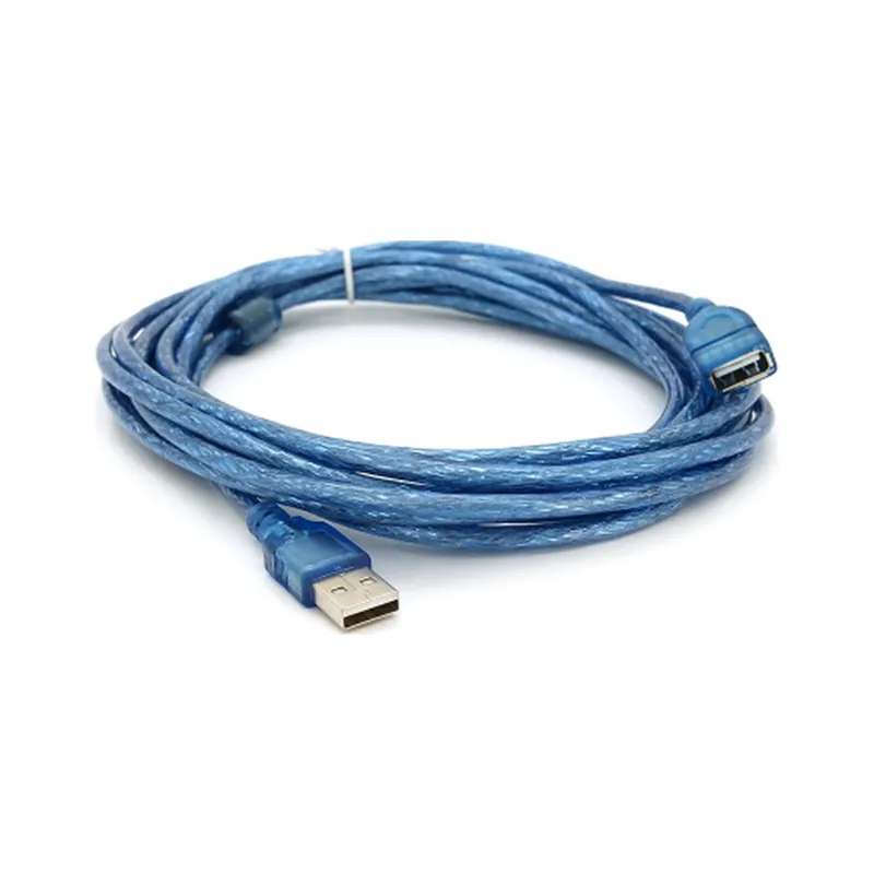 Дата кабель USB 2.0 AM/AF 5.0m ferrite transparent blue Voltronic (YT-AM/AF-5.0TBL)