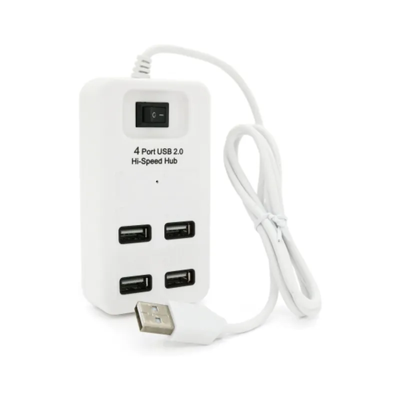 Концентратор Voltronic USB 2.0 to 4xUSB with power switch white (YT-HWS4-W)