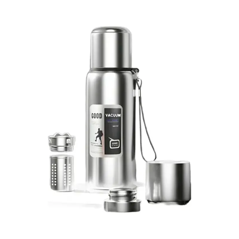 Термос Merlion з ситечком та чашкою 1 л, сталевий (ZK-127-1000Grey)